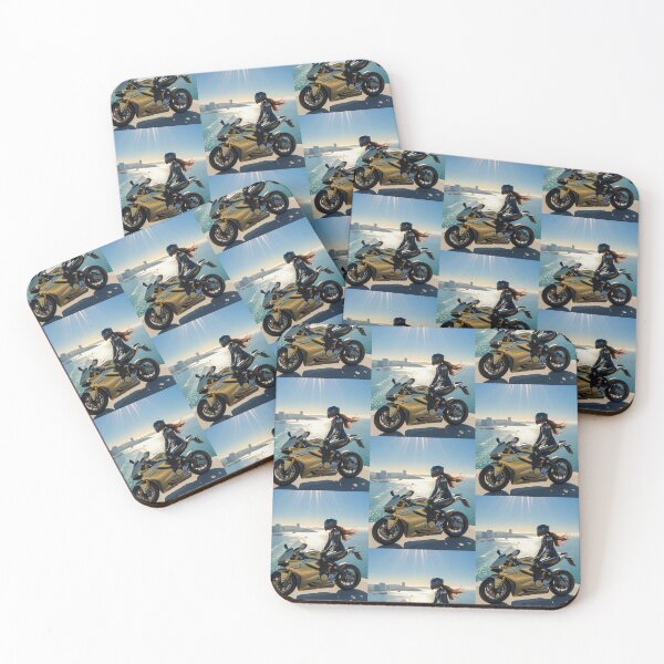 Item preview, Lady Biker Motorcycle Rider Girl Coast Ride Scenic Viewpoint designed and sold by Moto Graphix.