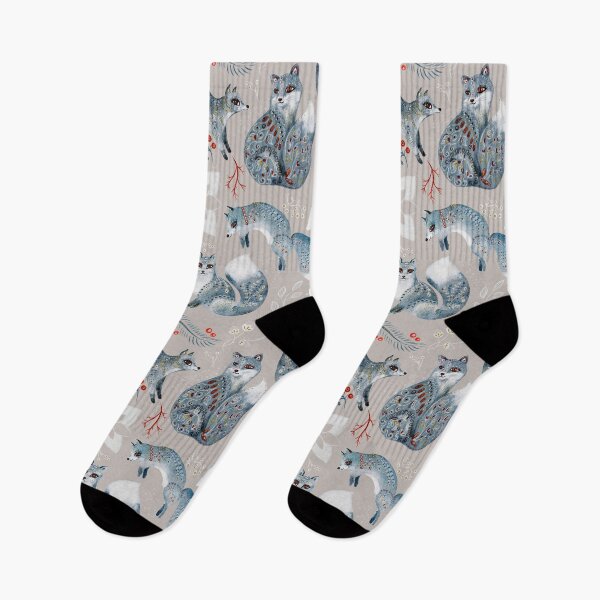 Item preview, Playful foxes in blue designed and sold by Griffletta.