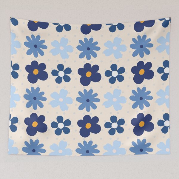 Item preview, Simple blue floral pattern designed and sold by Floraluxe.