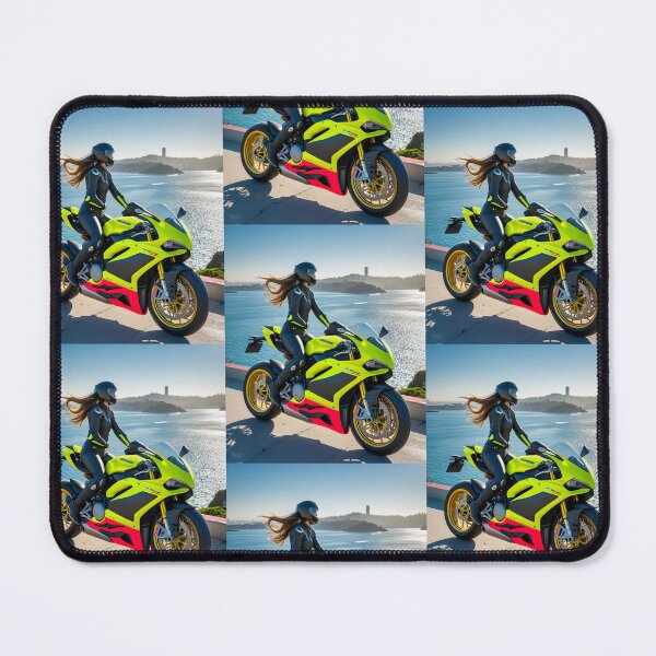 Item preview, Lady Biker Motorcycle Rider Girl Coast Ride Scenic Viewpoint designed and sold by Moto Graphix.