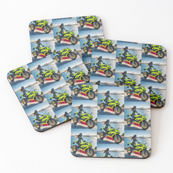Item preview, Lady Biker Motorcycle Rider Girl Coast Ride Scenic Viewpoint designed and sold by Moto Graphix.