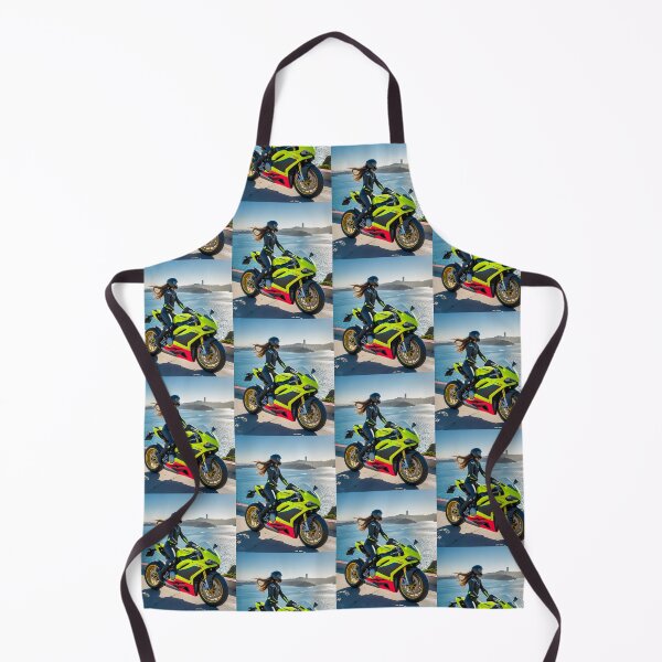 Item preview, Lady Biker Motorcycle Rider Girl Coast Ride Scenic Viewpoint designed and sold by Moto Graphix.