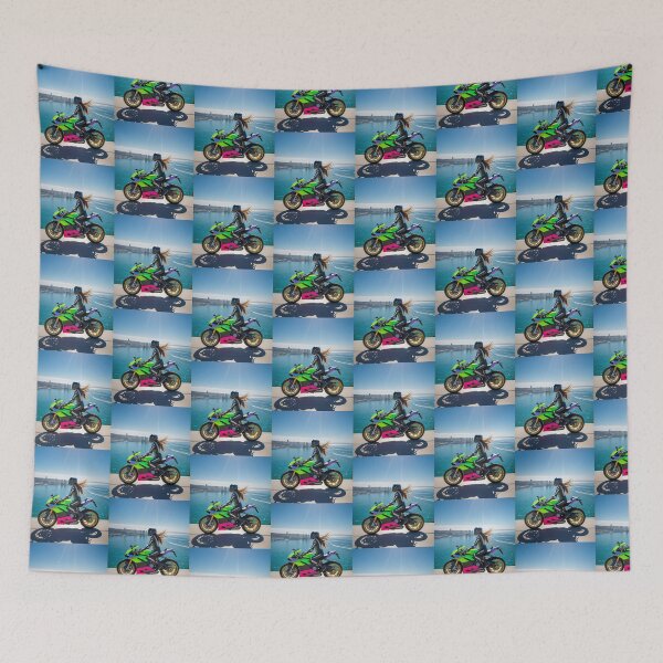 Item preview, Lady Biker Motorcycle Rider Girl Coast Ride Scenic Viewpoint designed and sold by Moto Graphix.
