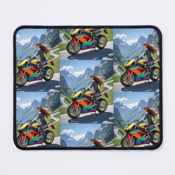 Item preview, Lady Biker Motorcycle Rider Girl Mountain Ride Scenic  designed and sold by Moto Graphix.