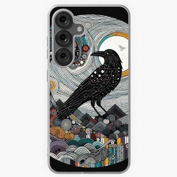 Vista previa del artículo con la obra «Cuervo y la Luna», diseñado y vendido por El Ojo de Lilith.
