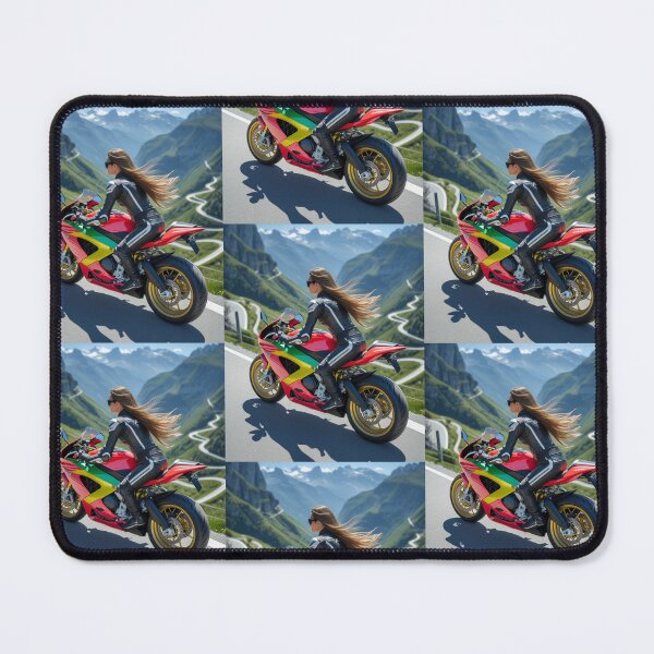 Item preview, Lady Biker Motorcycle Rider Girl Mountain Ride Scenic  designed and sold by Moto Graphix.