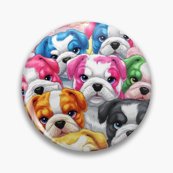 Item preview, Bunch of coloful bulldog puppies designed and sold by EmeraldeaArt.