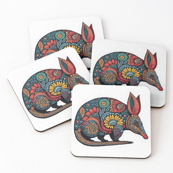 Item preview, Floral Armadillo Folk Fusion designed and sold by FabcoDesign.