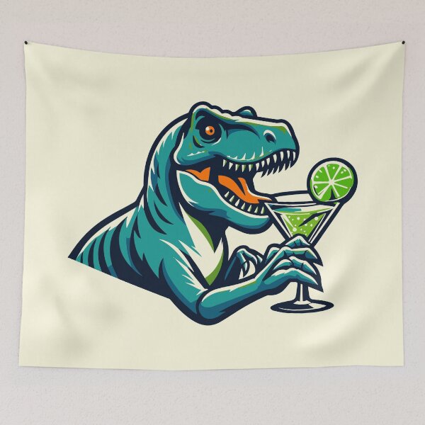 Item preview, T-Rex drinking a Martini designed and sold by ArtFactoryAI.