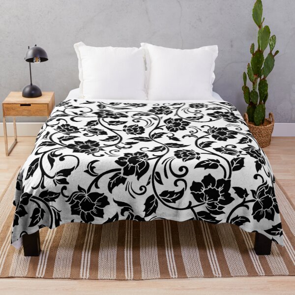 Item preview, Black Swirling Flowers designed and sold by Rad Yellow & Blue.