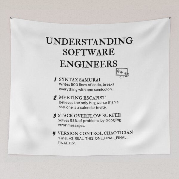 Item preview, UNDERSTANDING SOFTWARE ENGINEERS – Hilarious Job Definitions for Coders & Techies designed and sold by PsyFlow35.