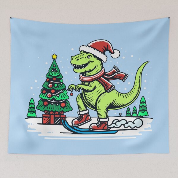 Item preview, Christmas T-Rex designed and sold by ArtFactoryAI.