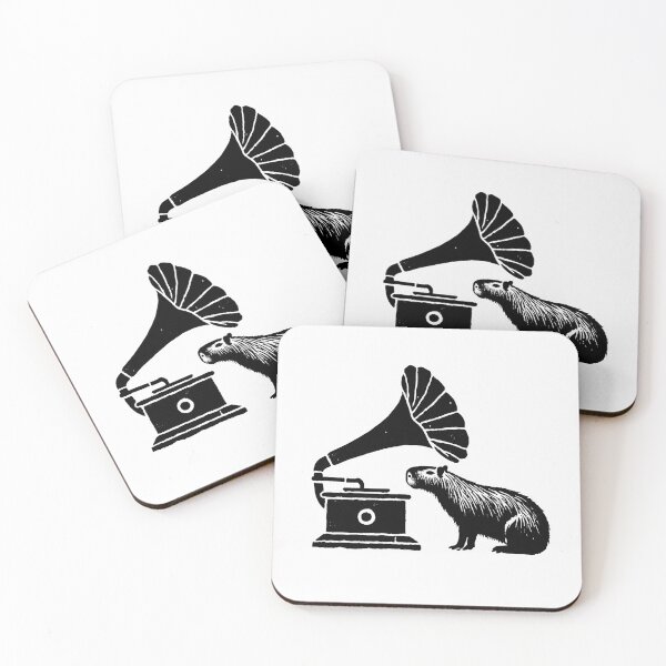 Item preview, Vintage Capybara & Gramophone Art: Retro Animal Illustration for Mid-Century Decor designed and sold by H Jonas.