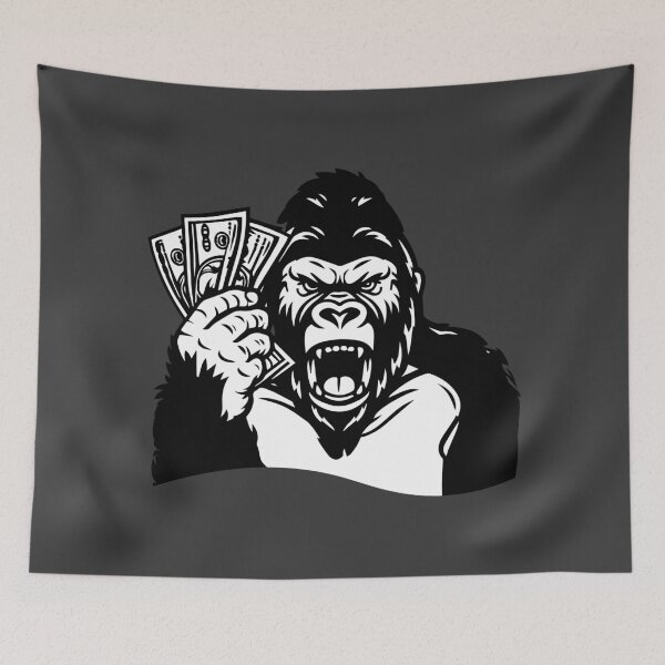 Item preview, Gorilla with Money designed and sold by ArtFactoryAI.