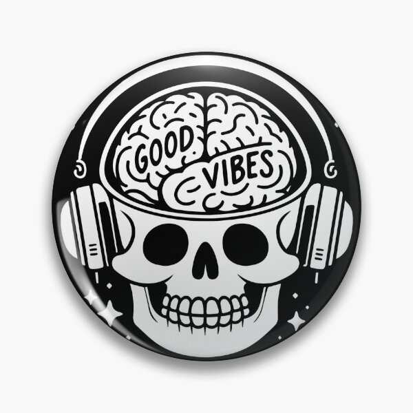 Item preview, Good Vibes Only: A Skull That Knows How to Party With Brainy Beats designed and sold by DopeVibeStuff.