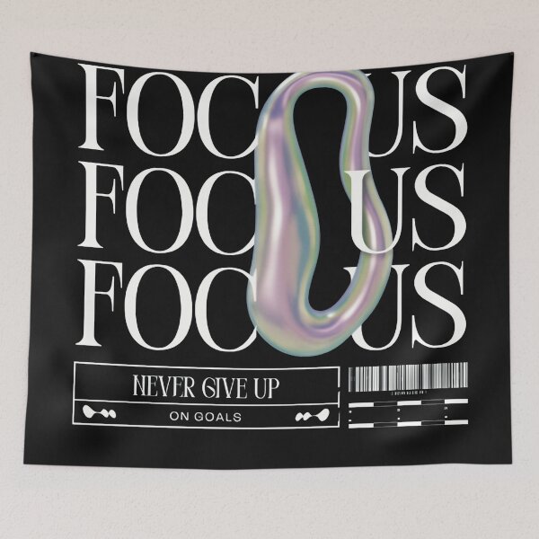 Item preview, FOCUS - Motivational Abstract Typography Tee designed and sold by Classicstitch12.