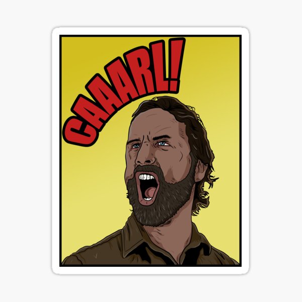 Item preview, Rick Shouting Carl (in color) designed and sold by blacksnowcomics.