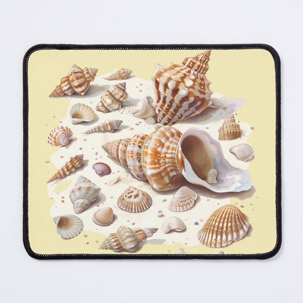Item preview, Shells on the beach in natural color designed and sold by seahorse crossing.