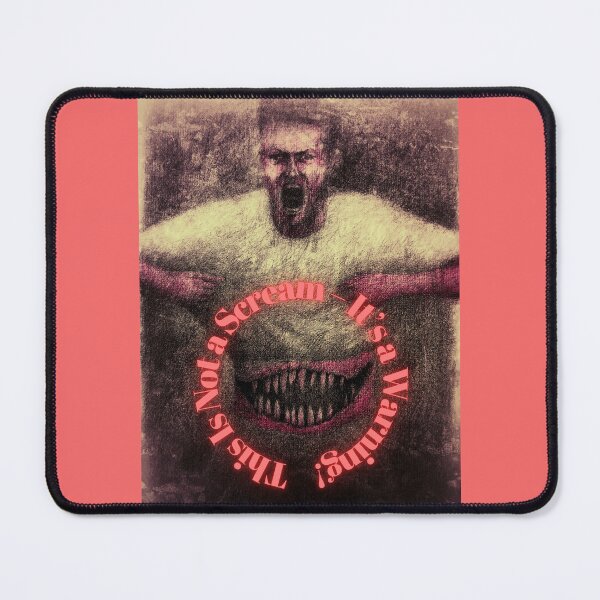 Item preview, This Is Not a Scream – It’s a Warning | Red Surreal Torso Mouth Art designed and sold by Anomaly Effect.
