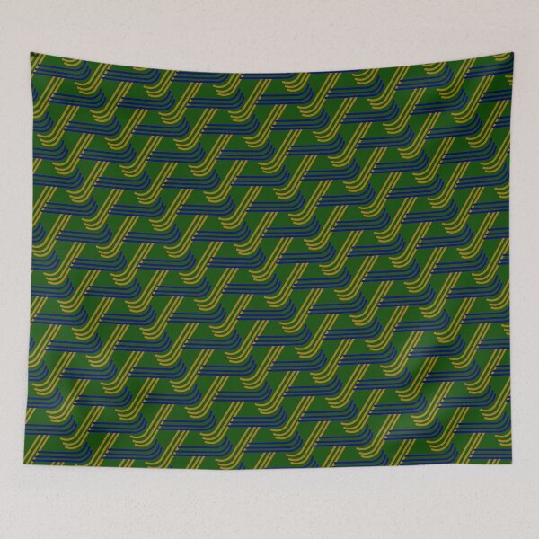 Item preview, Hinge Colorful Waves Tricolor Pattern Green designed and sold by EvergreenMotifs.