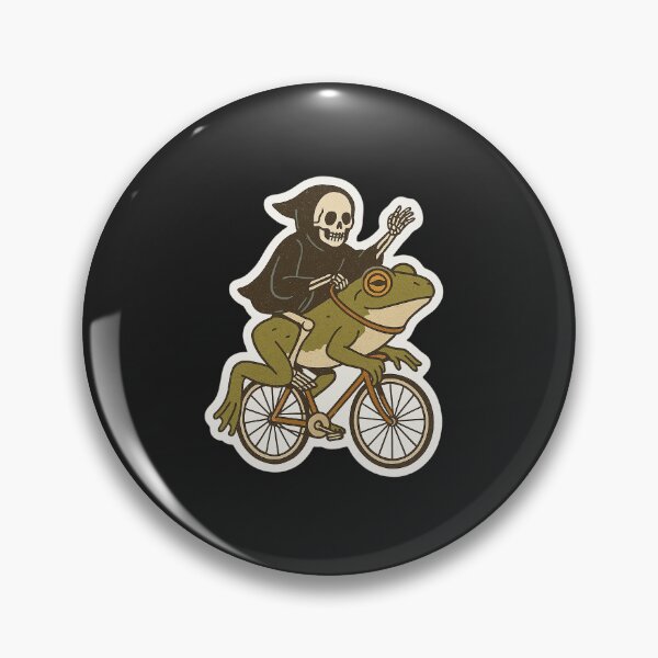 Item preview, Grim Reaper Ribbits | Funny Skeleton on Frog Riding A Bike designed and sold by CapybaraCoffee.
