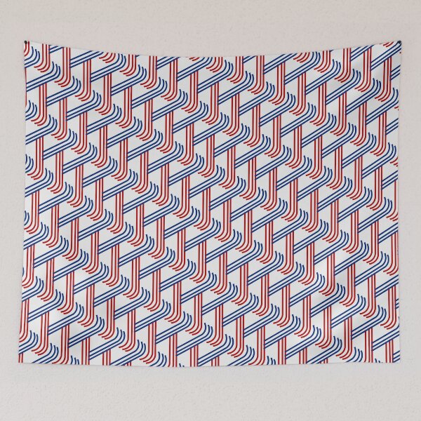 Item preview, Hinge Colorful Waves Tricolor Pattern Patriotic White designed and sold by EvergreenMotifs.