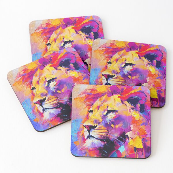 Item preview, Geometric Lion – Vibrant Abstract Design designed and sold by caracatita75.