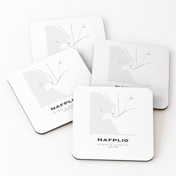 Item preview, Minimalist Black & White Nafplio, Greece City Map designed and sold by RM-Journey.