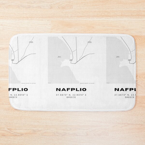 Item preview, Minimalist Black & White Nafplio, Greece City Map designed and sold by RM-Journey.