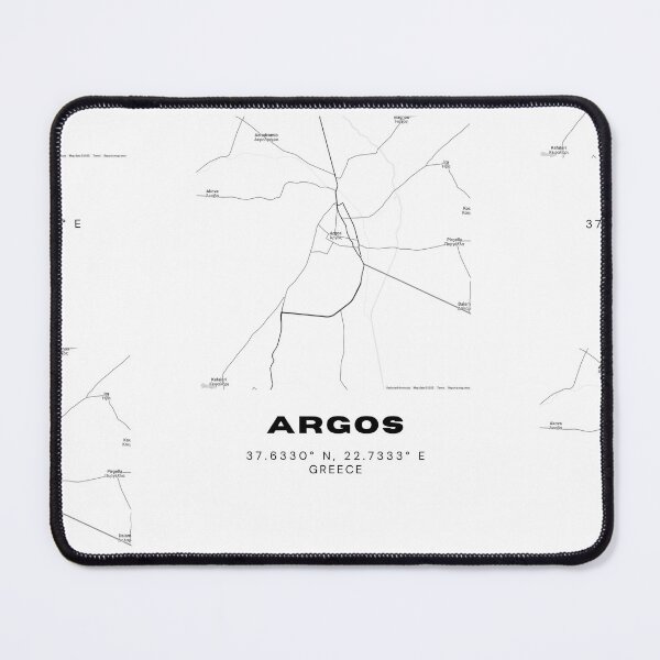 Item preview, Minimalist Black & White Argos, Greece City Map designed and sold by RM-Journey.