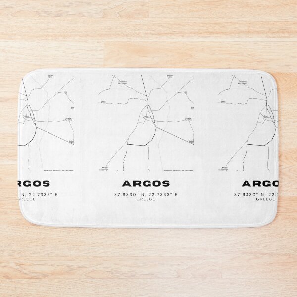 Item preview, Minimalist Black & White Argos, Greece City Map designed and sold by RM-Journey.