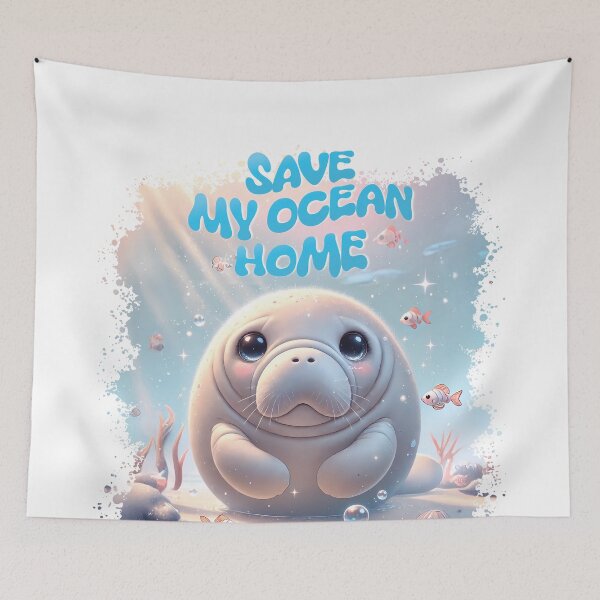 Item preview, Don’t Let Me Disappear – Save the Manatee designed and sold by MiniindY Pop.