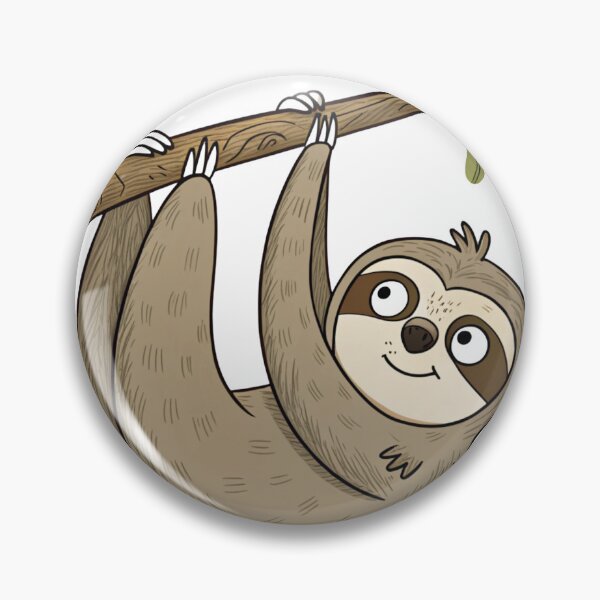 Item preview, Funny Cartoon Sloth Hanging from a Tree Branch designed and sold by GraphicBirds.