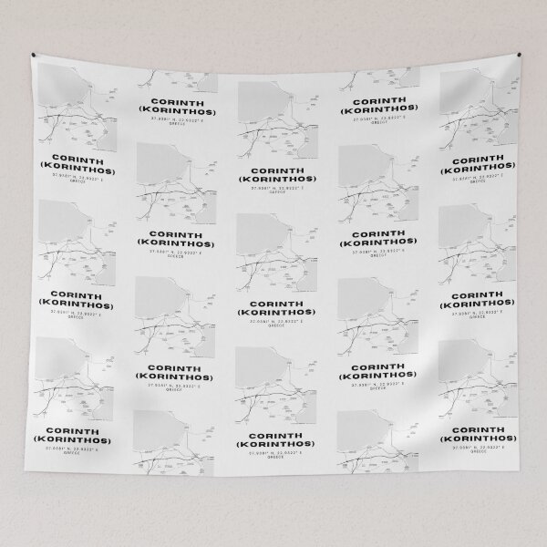 Item preview, Minimalist Black & White Corinth (Korinthos), Greece City Map designed and sold by RM-Journey.