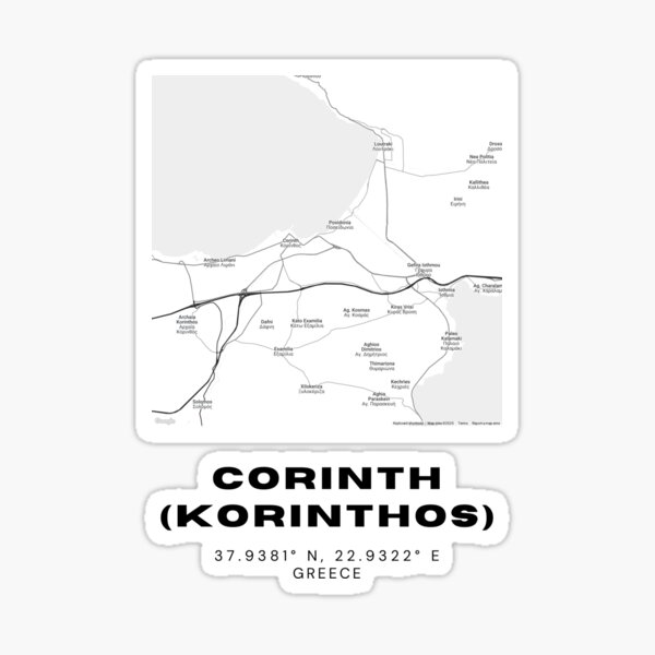 Item preview, Minimalist Black & White Corinth (Korinthos), Greece City Map designed and sold by RM-Journey.