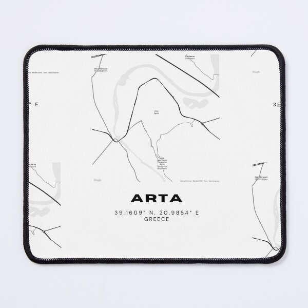Item preview, Minimalist Black & White Arta, Greece City Map designed and sold by RM-Journey.