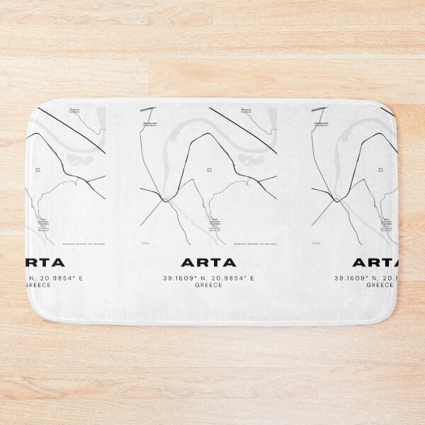 Item preview, Minimalist Black & White Arta, Greece City Map designed and sold by RM-Journey.