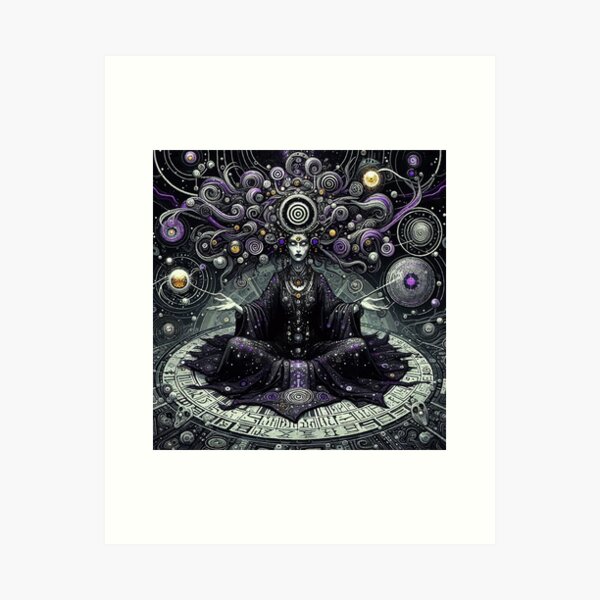 Vista previa del artículo con la obra «Bruja Olivia y su espiral», diseñado y vendido por El Ojo de Lilith.