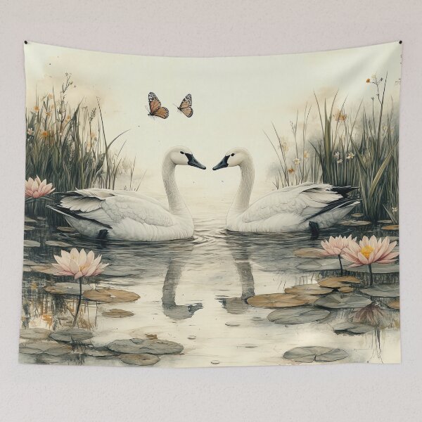 Item preview, Swan Serenade: The Whispering Waters of Affectionate Grace designed and sold by bloorose.