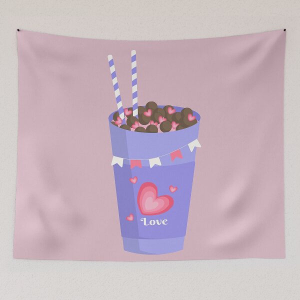 Item preview, Flat Design Illustration with Drink at Love Chocolate Balls designed and sold by AlginaPugachova.