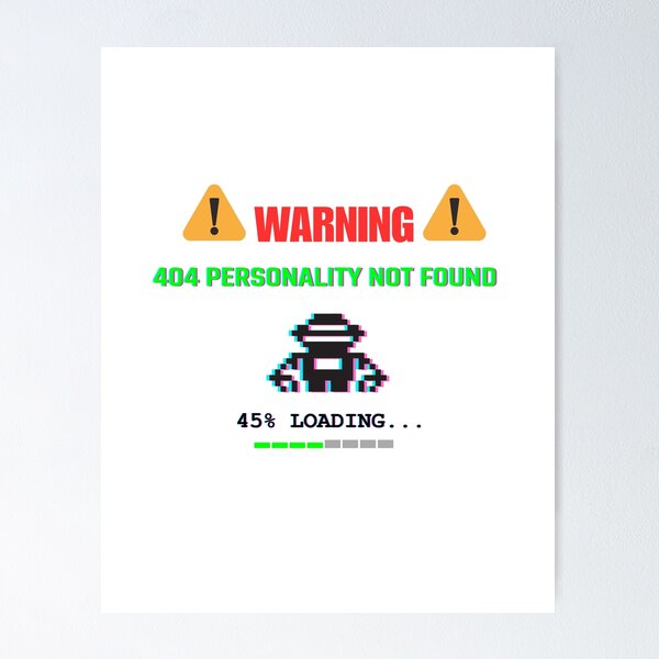 Artikel-Vorschau von 404 Personality Not Found Lustiges T-Shirt – Glitch Tech Humor Design für Programmierer und IT-Freaks, designt und verkauft von Radenko92.