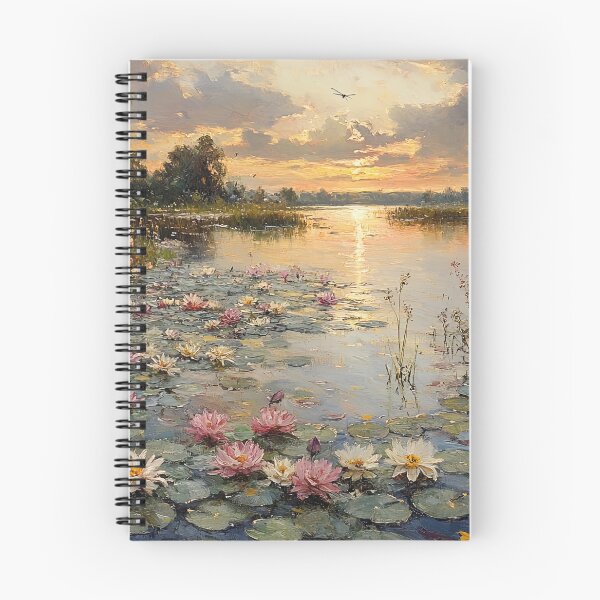 Item preview, Painted Sunset on Lily Pads: The Whispering Light of the Tranquil Mire designed and sold by bloorose.