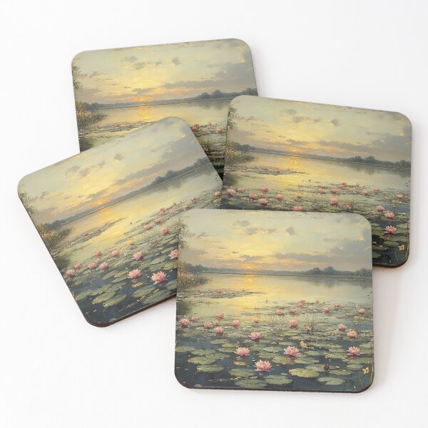 Item preview, Painted Dusk on Lily Pond: The Whispering Sky Reflected designed and sold by bloorose.