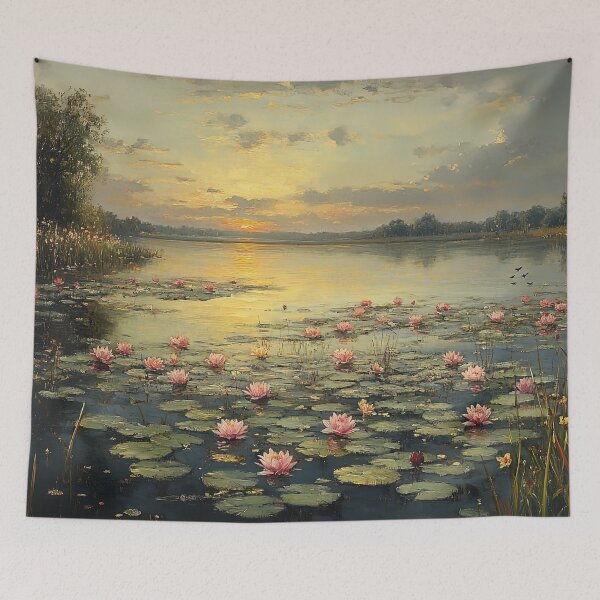 Item preview, Painted Dusk on Lily Pond: The Whispering Sky Reflected designed and sold by bloorose.