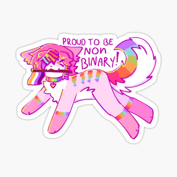 Item preview, Proud to be Non-binary Sparkle Dog designed and sold by MellohiDiscs.