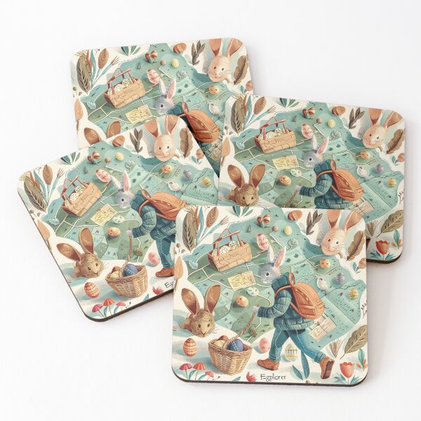 Item preview, "Little Eggplorer" – Kids Design with Bunny, Map, and Basket designed and sold by kurtulushstudio.