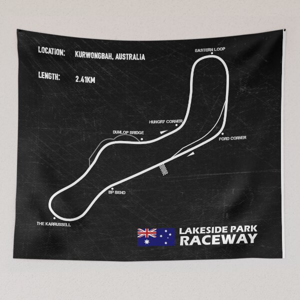 Item preview, Lakeside Park Raceway Map designed and sold by WaveyJane.