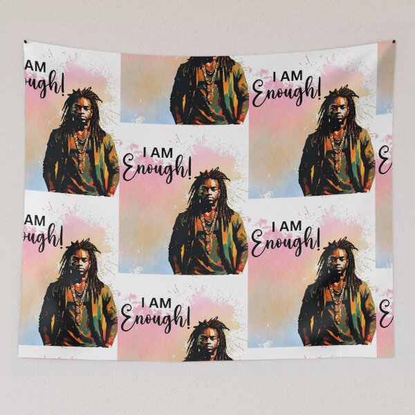 Item preview, Black Man with Locs – I Am Enough Affirmation Art designed and sold by WHDProduction45.