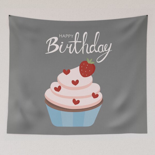 Item preview,  Happy Birthday Illustration with Strawberry,Love Cupcake designed and sold by AlginaPugachova.