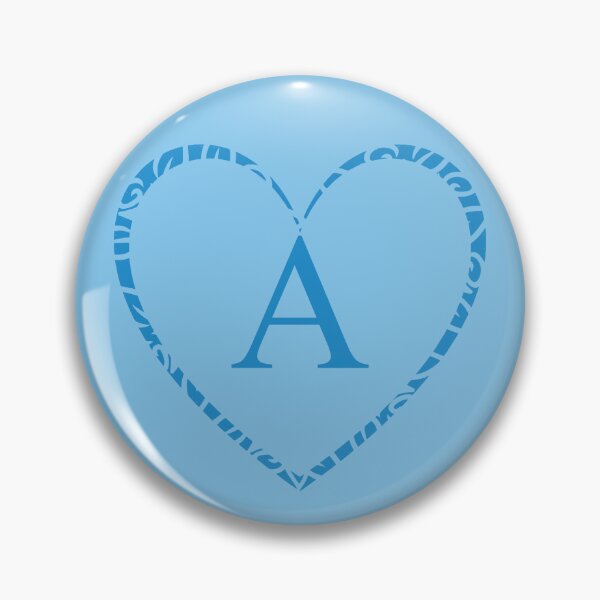 Item preview, Cute Blue Heart & Monogram Letter "A" Charm designed and sold by WD-Artist.